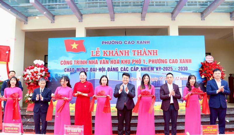 Cao Xanh: Đồng loạt khánh thành, gắn biển các công trình chào mừng Đại hội Đảng