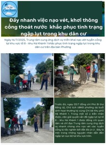 Đẩy nhanh việc nạo vét,  khơi thông cống thoát nước khắc phục tình trạng ngập lụt trong khu dân cư